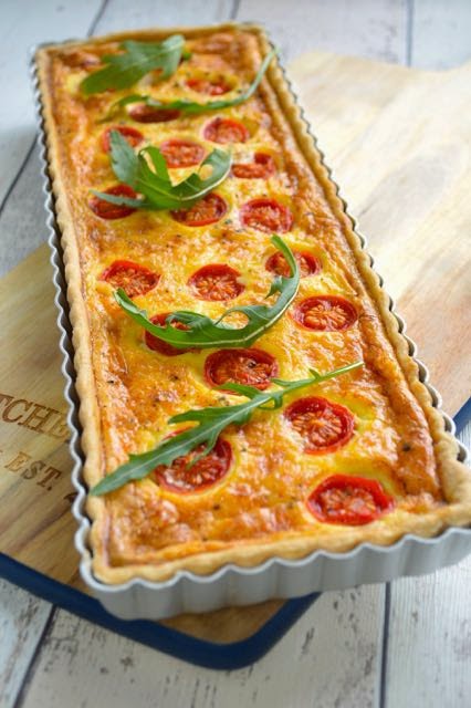 Cherry Tomato, Cheese and Red Onion Marmalade Quiche