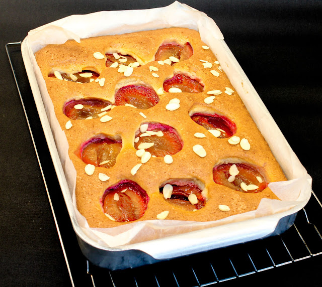 Plum Frangipane Traybake