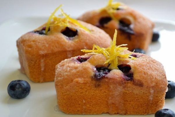 Blueberry and Lemon Drizzle Mini Loaf Cakes