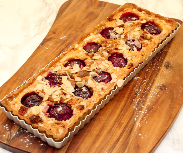 Plum Frangipane Tart with Crushed Amaretti