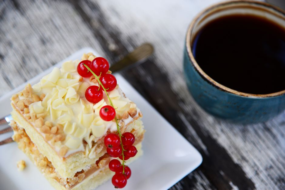 Slice of fruit cake on a plate